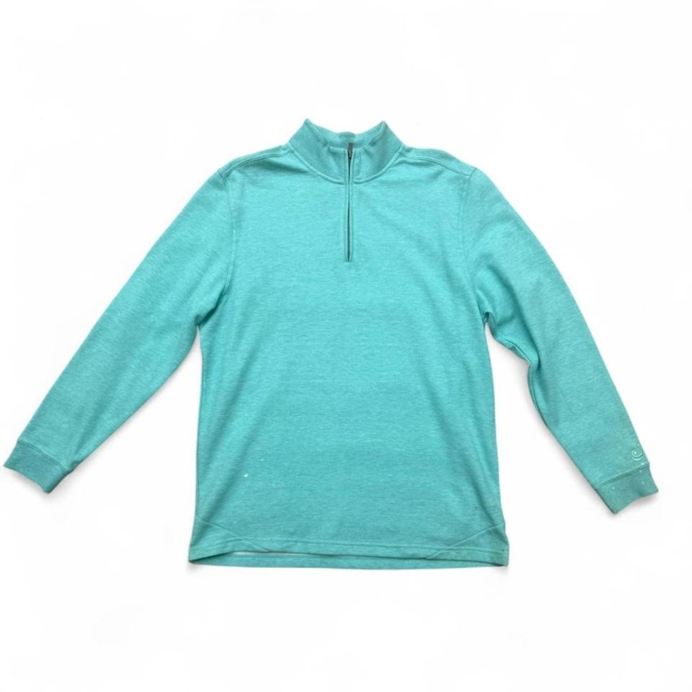 3‎ FOR $15 DEAL / Atlantic Sol Aqua Blue Quarter Zip Pullover Size L - PVBUNDLE